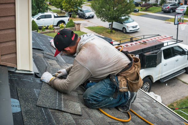 Professional Roofing technician working in Clear Lake, WI